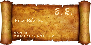 Butz Réka névjegykártya